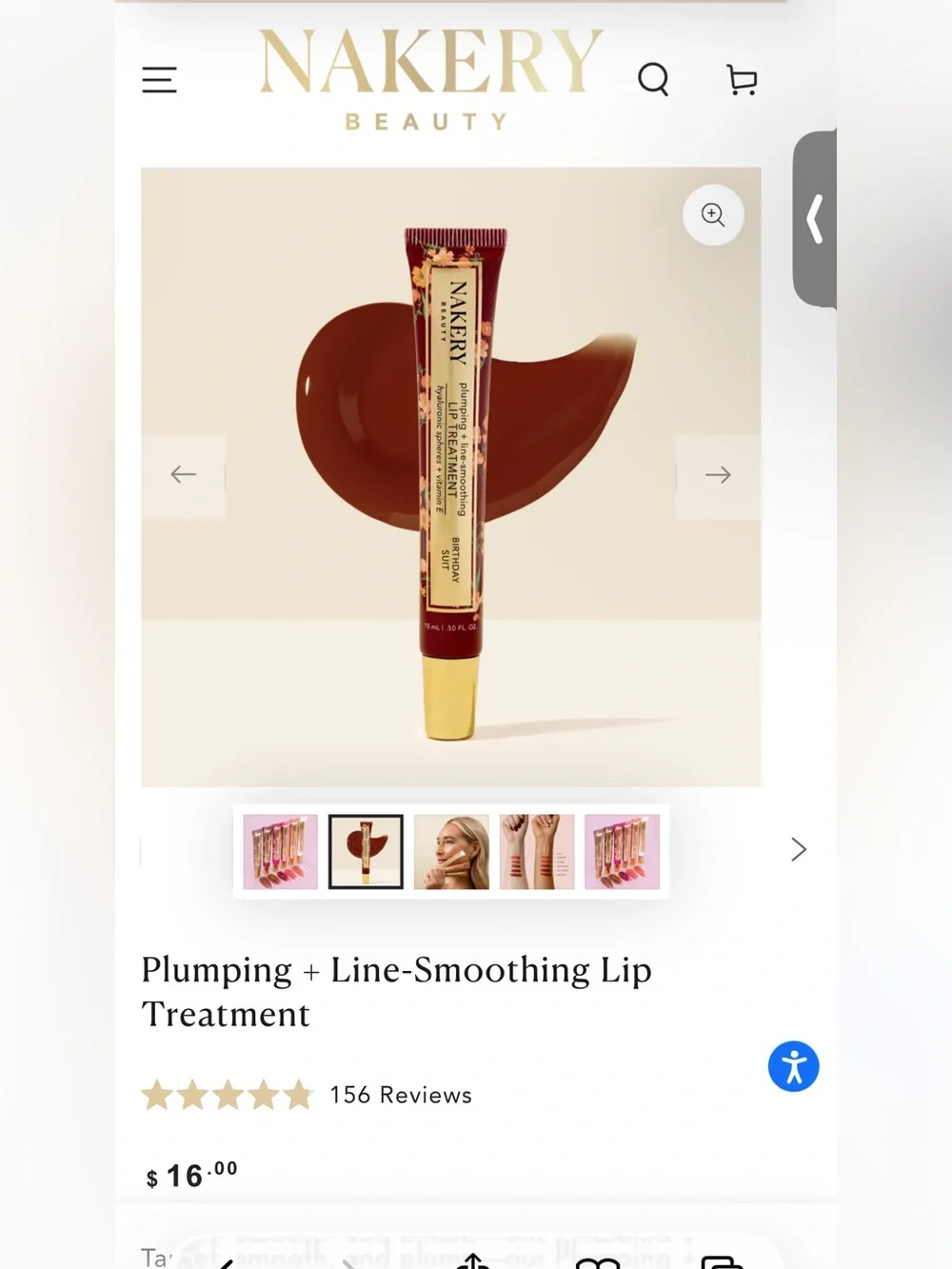 Nakery Beauty Plumping & Line-Smoothing Lip Treatment — Birthday Suit